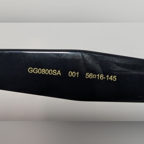 Gucci Women Square Sunglasses GG0800SA 001 Black/Grey Lens 56mm Authentic - Picture 10 of 10